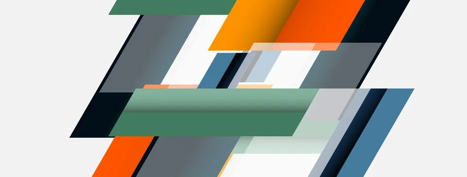 Vector background. Abstract overlapping color lines design with shadow effects Illustrazione stock