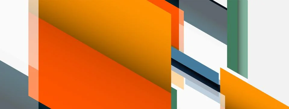 Vector background. Abstract overlapping color lines design with shadow effects Illustrazione stock