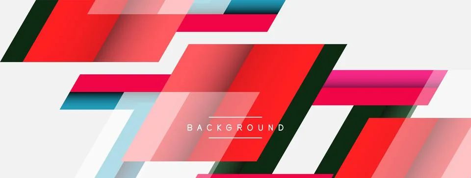 Vector background. Abstract overlapping color lines design with shadow effects Stock Illustration