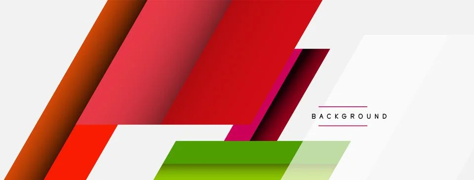 Vector background. Abstract overlapping color lines design with shadow effects Stock Illustration