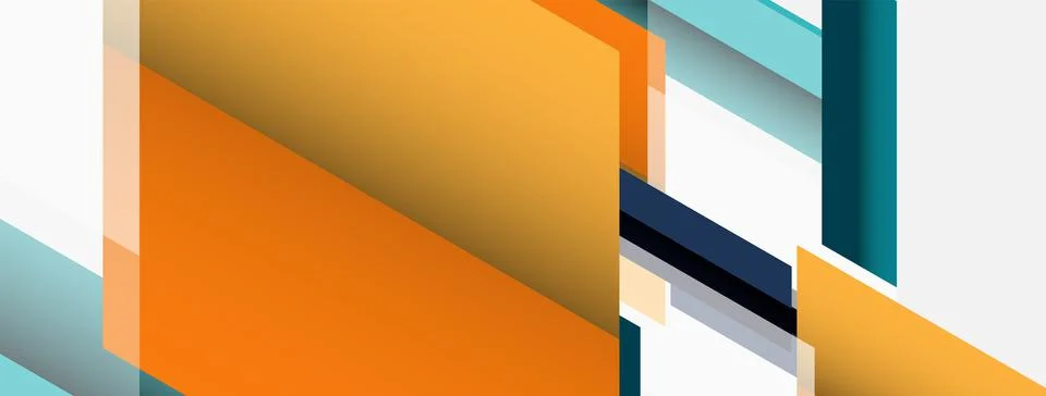 Vector background. Abstract overlapping color lines design with shadow effects 스톡 일러스트