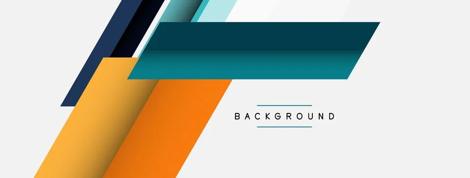 Vector background. Abstract overlapping color lines design with shadow effects Illustrazione stock
