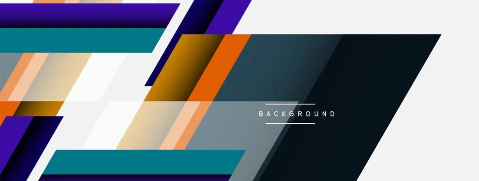 Vector background. Abstract overlapping color lines design with shadow effects Illustrazione stock