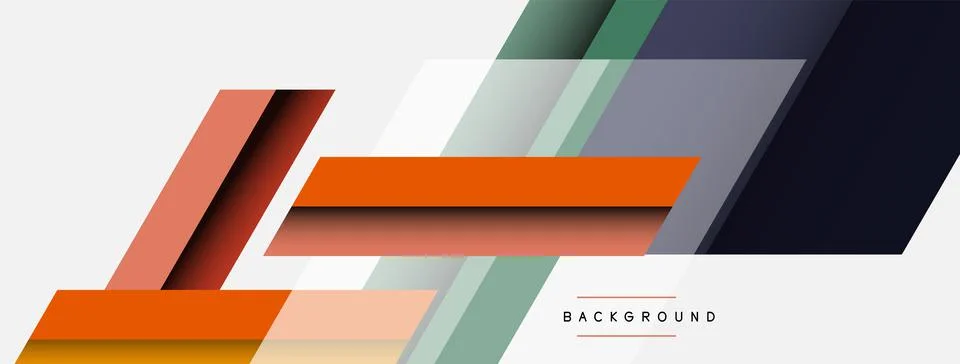 Vector background. Abstract overlapping color lines design with shadow effects Illustrazione stock