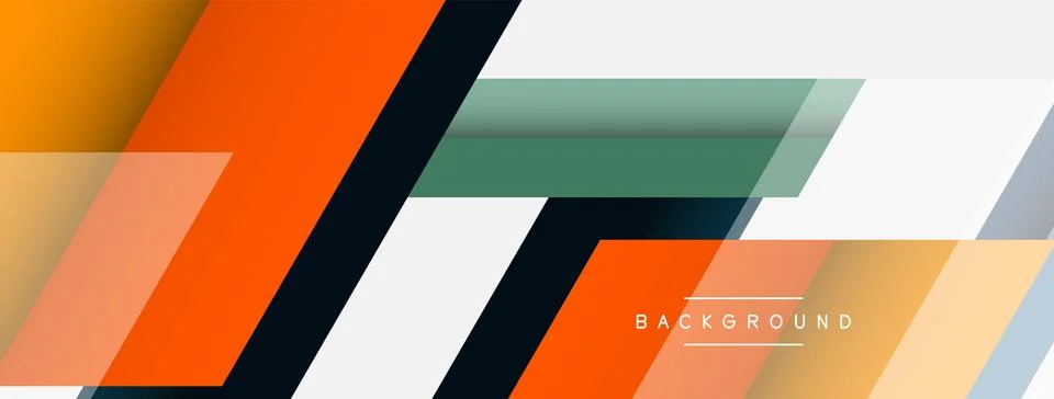 Vector background. Abstract overlapping color lines design with shadow effects Stock Illustration