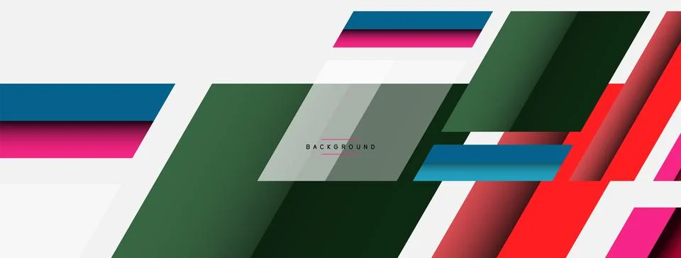 Vector background. Abstract overlapping color lines design with shadow effects Illustrazione stock