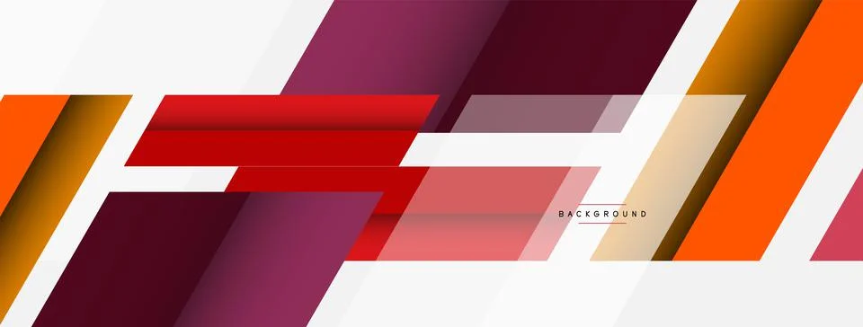 Vector background. Abstract overlapping color lines design with shadow effects Illustrazione stock