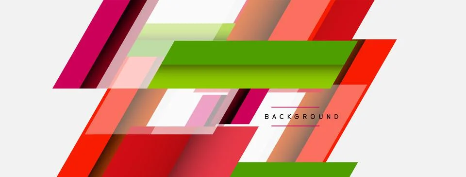 Vector background. Abstract overlapping color lines design with shadow effects Illustrazione stock