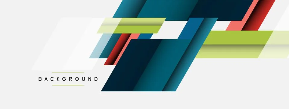 Vector background. Abstract overlapping color lines design with shadow effects Illustrazione stock