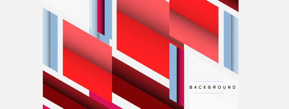 Vector background. Abstract overlapping color lines design with shadow effects Stock Illustration