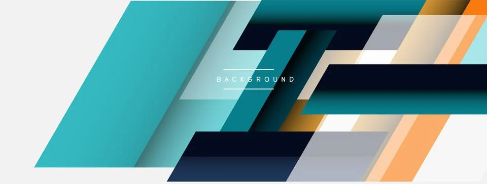 Vector background. Abstract overlapping color lines design with shadow effects Stock Illustration