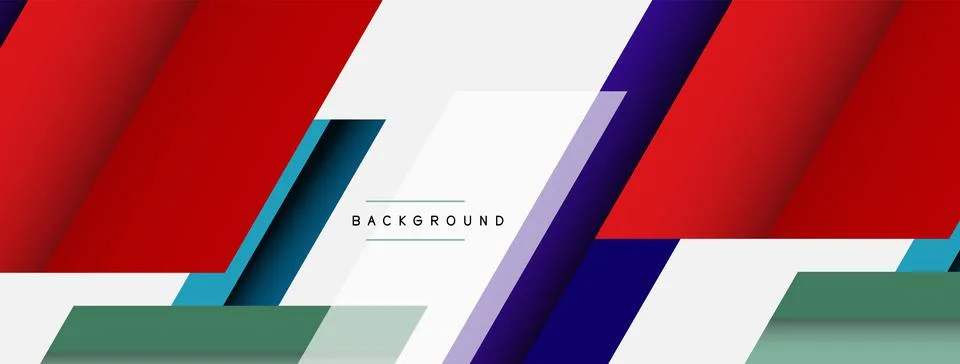Vector background. Abstract overlapping color lines design with shadow effects Stock Illustration