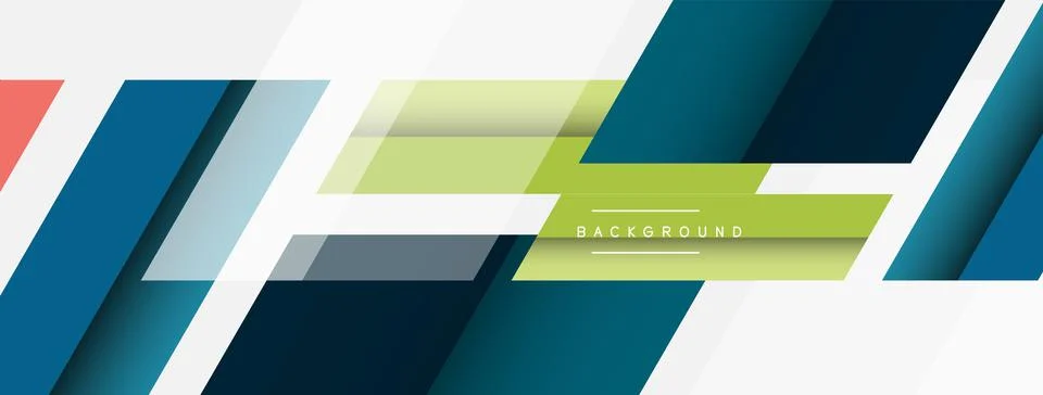 Vector background. Abstract overlapping color lines design with shadow effects Illustrazione stock
