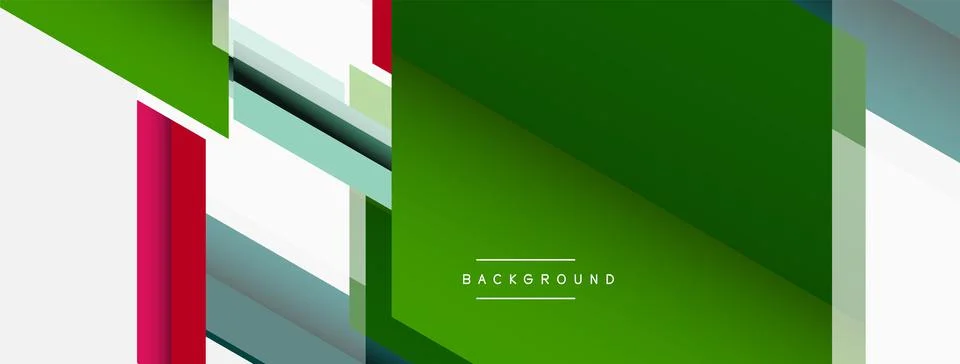 Vector background. Abstract overlapping color lines design with shadow effects Stock Illustration