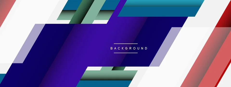 Vector background. Abstract overlapping color lines design with shadow effects Stock Illustration