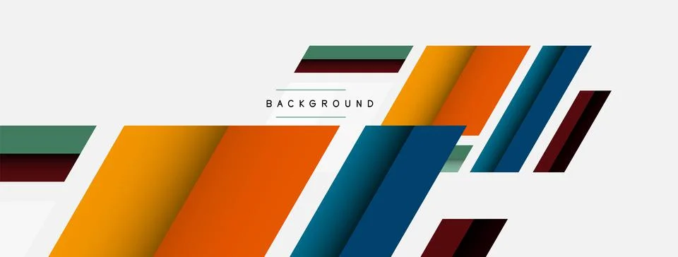 Vector background. Abstract overlapping color lines design with shadow effects Illustrazione stock