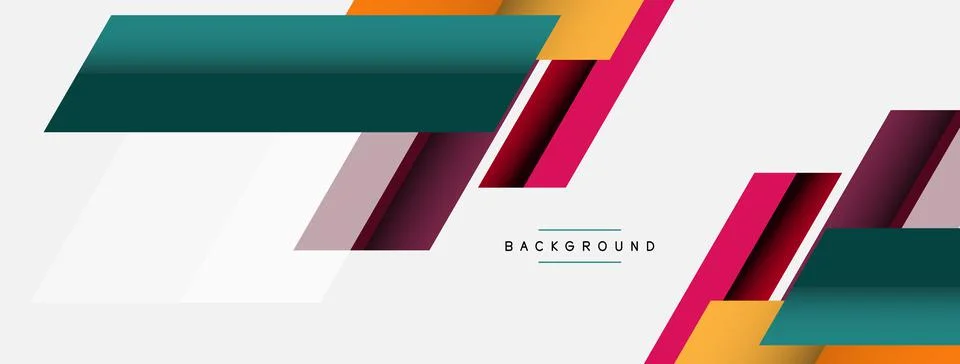 Vector background. Abstract overlapping color lines design with shadow effects Illustrazione stock