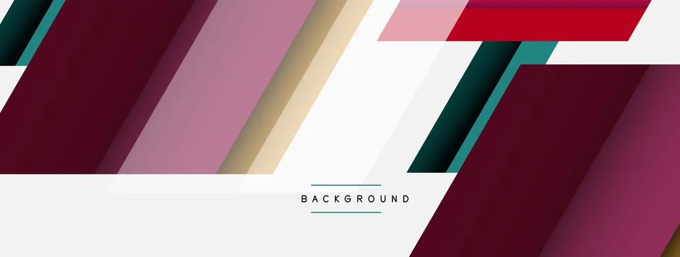 Vector background. Abstract overlapping color lines design with shadow effects Illustrazione stock