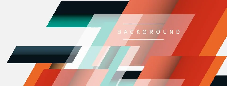 Vector background. Abstract overlapping color lines design with shadow effects Illustrazione stock