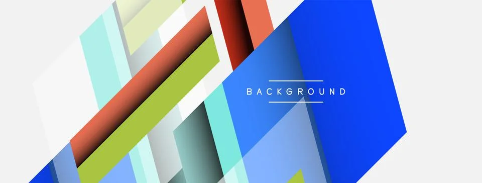 Vector background. Abstract overlapping color lines design with shadow effects Stock Illustration