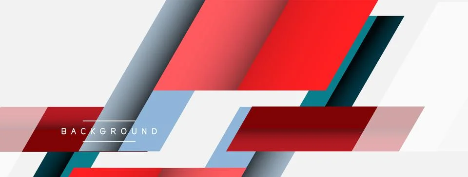 Vector background. Abstract overlapping color lines design with shadow effects Stock Illustration