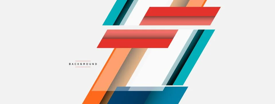 Vector background. Abstract overlapping color lines design with shadow effects 스톡 일러스트