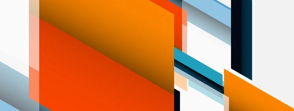 Vector background. Abstract overlapping color lines design with shadow effects 스톡 일러스트