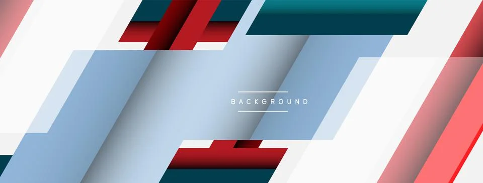 Vector background. Abstract overlapping color lines design with shadow effects Illustrazione stock