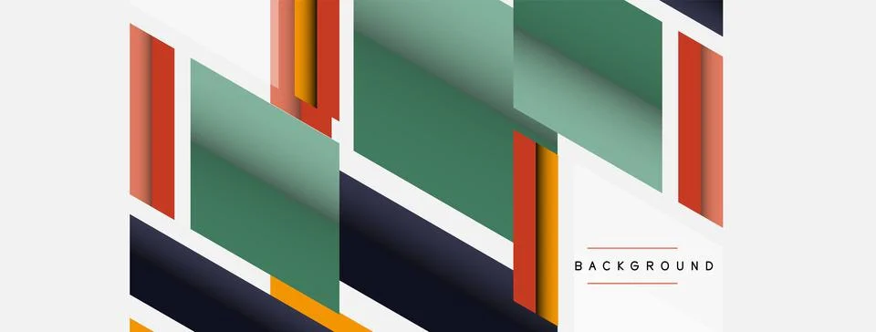 Vector background. Abstract overlapping color lines design with shadow effects 스톡 일러스트