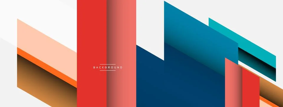 Vector background. Abstract overlapping color lines design with shadow effects Illustrazione stock