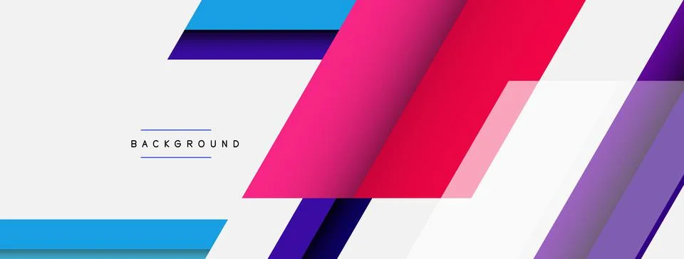 Vector background. Abstract overlapping color lines design with shadow effects Illustrazione stock
