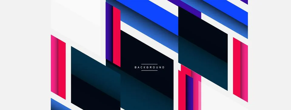Vector background. Abstract overlapping color lines design with shadow effects 스톡 일러스트
