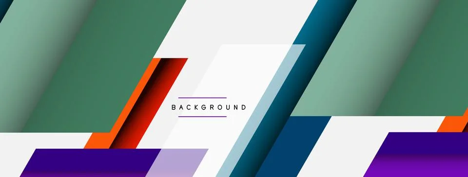 Vector background. Abstract overlapping color lines design with shadow effects Illustrazione stock