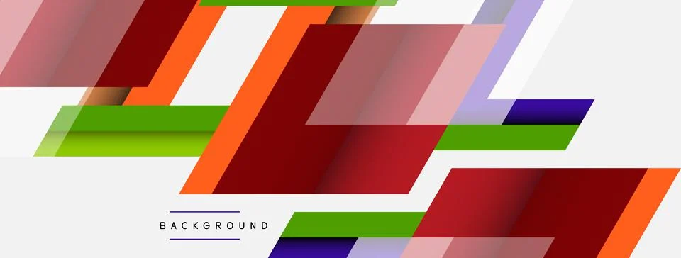 Vector background. Abstract overlapping color lines design with shadow effects Stock Illustration