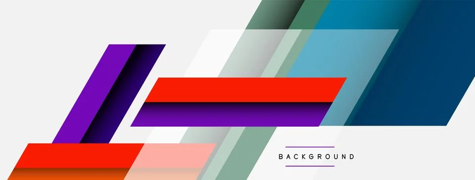 Vector background. Abstract overlapping color lines design with shadow effects Illustrazione stock