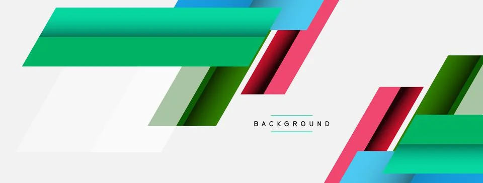 Vector background. Abstract overlapping color lines design with shadow effects Stock Illustration