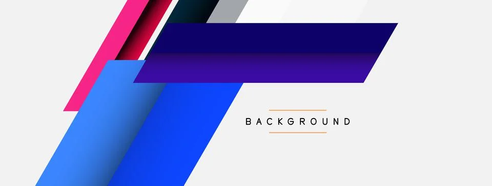 Vector background. Abstract overlapping color lines design with shadow effects Illustrazione stock