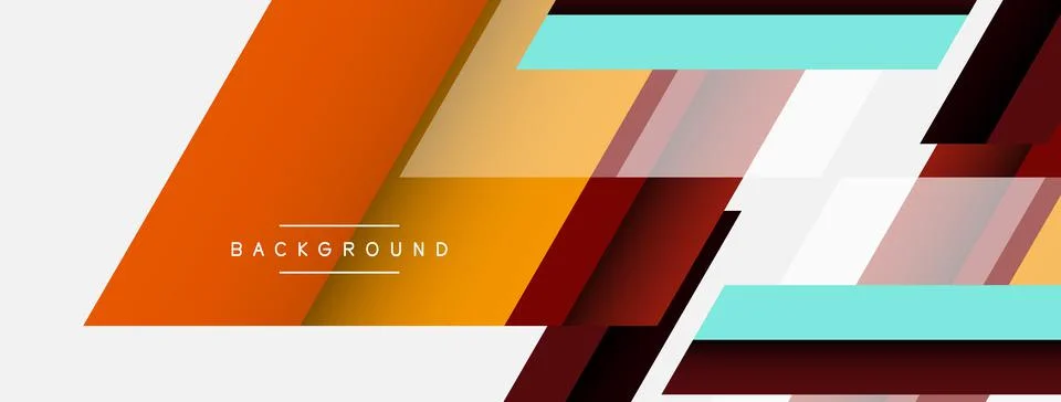 Vector background. Abstract overlapping color lines design with shadow effects Illustrazione stock