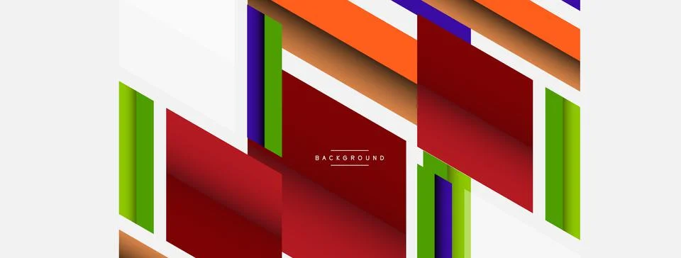 Vector background. Abstract overlapping color lines design with shadow effects Illustrazione stock