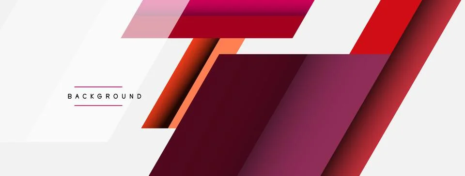 Vector background. Abstract overlapping color lines design with shadow effects Illustrazione stock