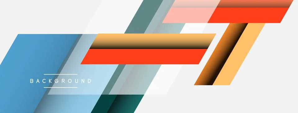 Vector background. Abstract overlapping color lines design with shadow effects Illustrazione stock