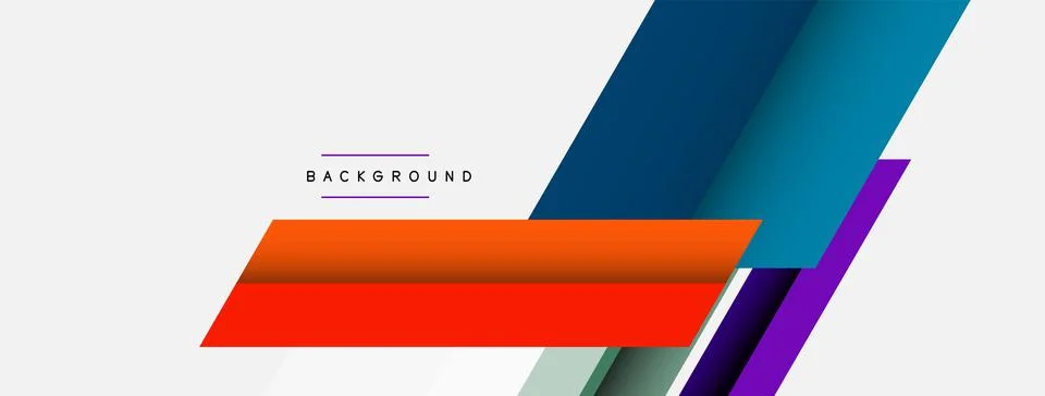 Vector background. Abstract overlapping color lines design with shadow effects Illustrazione stock