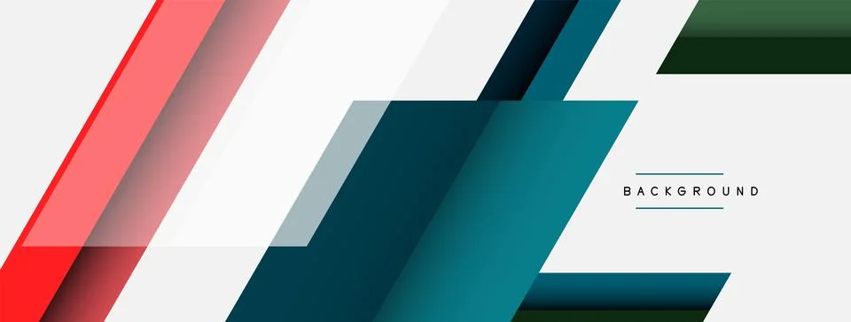 Vector background. Abstract overlapping color lines design with shadow effects Stock Illustration