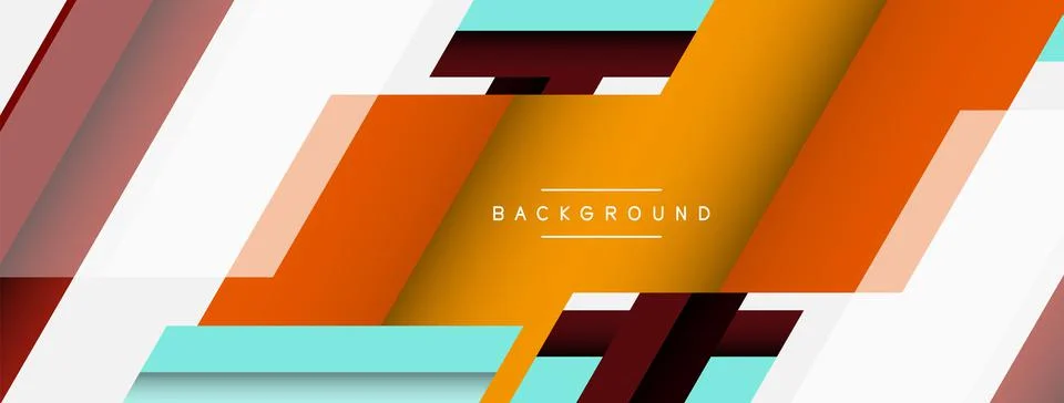 Vector background. Abstract overlapping color lines design with shadow effects 스톡 일러스트