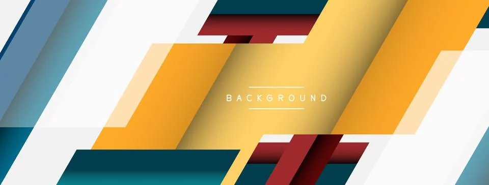 Vector background. Abstract overlapping color lines design with shadow effects Illustrazione stock