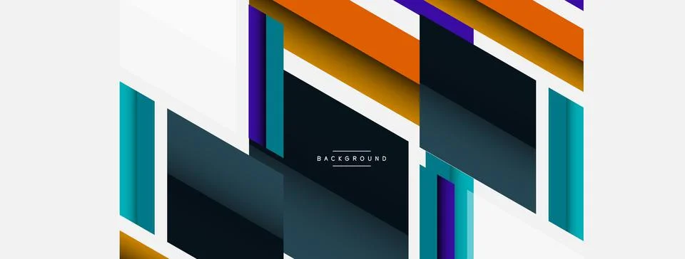 Vector background. Abstract overlapping color lines design with shadow effects イラスト素材