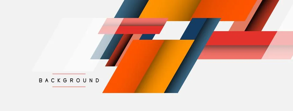 Vector background. Abstract overlapping color lines design with shadow effects Stock Illustration