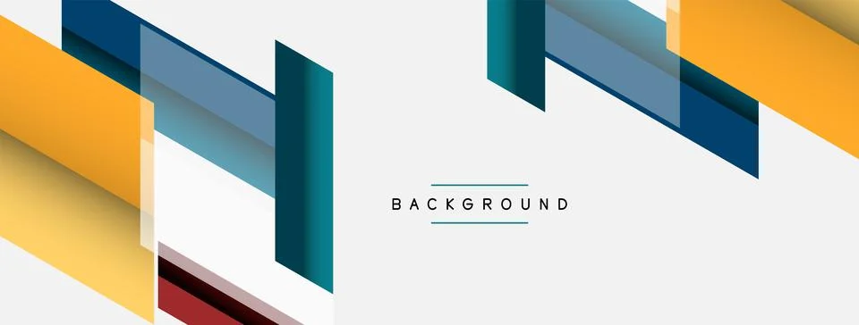 Vector background. Abstract overlapping color lines design with shadow effects Illustrazione stock