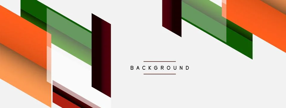 Vector background. Abstract overlapping color lines design with shadow effects Stock Illustration