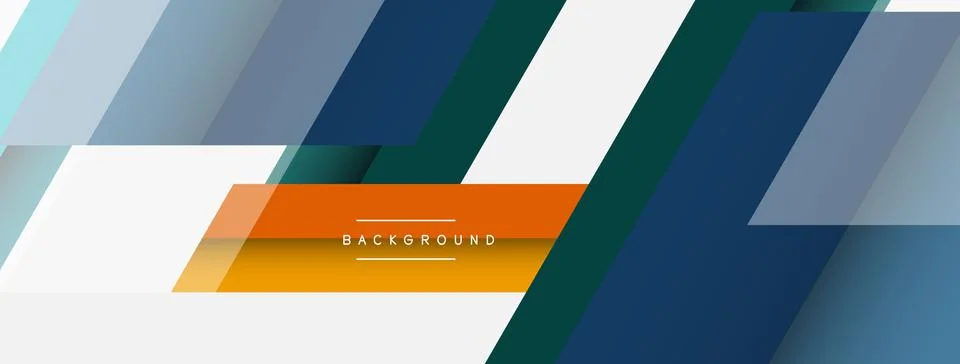 Vector background. Abstract overlapping color lines design with shadow effects Illustrazione stock